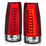 ANZO 1999-2000 Cadillac Escalade LED Taillights Chrome Housing Red/Clear Lens Pair - 311346