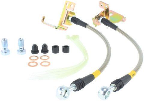StopTech 05-08 Mustang V6 w/ABS / Mustang GT V8 / 07-09 GT500 Stainless Steel Rear Brake Lines - 950.61501