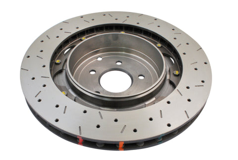 DBA 09+ Nissan GTR R-35 Rear Drilled & Slotted 5000 Series 2 Piece Rotor Assembled w/ Black Hat (Ava - 52321BLKXS