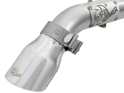 aFe MACH Force-Xp Axle-Back Exhaust System w/Polished Tip 18-20 Jeep Wrangler L4-2.0T / V6-3.6L - 49-48070-1P