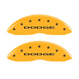 MGP Front set 2 Caliper Covers Engraved Front With out stripes/Dodge Yellow finish black ch - 12002FDD4YL
