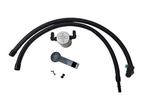 J&amp;L 2020-2024 Ford Explorer 2.3L EcoBoost Driver Side Oil Separator 3.0 - Clear Anodized - 3055D-C