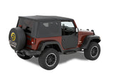 Bestop 07-18 Jeep Wrangler JK Lower Fabric Doors (Front Doors Black Diamond) - 53040-35
