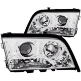 ANZO 1994-2000 Mercedes Benz C Class W202 Projector Headlights Chrome - 121158