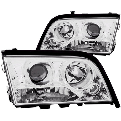 ANZO 1994-2000 Mercedes Benz C Class W202 Projector Headlights Chrome - 121158
