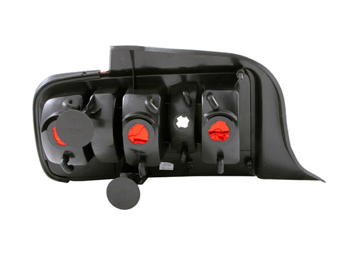 ANZO 2005-2009 Ford Mustang Taillights Red/Clear - 2010 Style - 221166