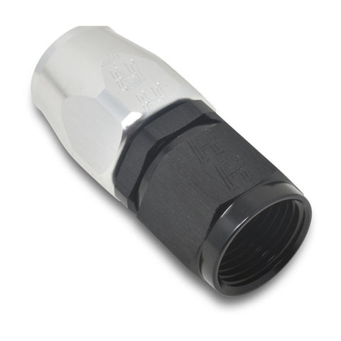 Russell Performance -12 AN Black/Silver Straight Full Flow Hose End - 610053