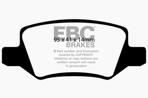EBC 08-09 Mercedes-Benz B200 2.0 Redstuff Rear Brake Pads - DP31438C