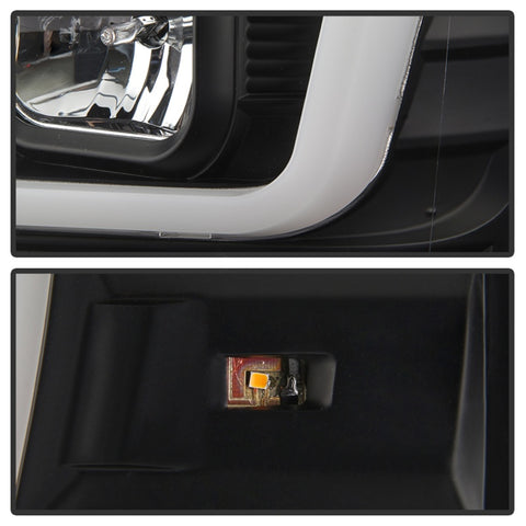 Spyder 08-10 Ford F-250 SD Projector Headlights V2-Switch Back Light Bar-Black PRO-YD-FS08V2-SBLB-BK - 5086228