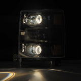 AlphaRex 14-15 Chevy 1500 PRO-Series Projector Headlights, Alpha-Black w/ Sequential Signal &  DRL - 880247