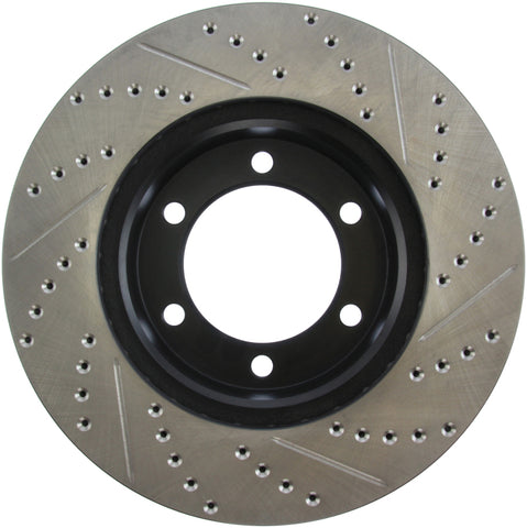 StopTech 00-06 Toyota Tundra / 01-07 Toyota Sequoia Front Right Slotted & Drilled Rotor - 127.44118R