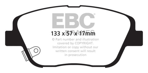 EBC 10-14 Hyundai Sonata 2.0 Turbo Yellowstuff Front Brake Pads - DP41864R