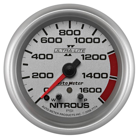 AutoMeter Gauge Nitrous Press 2-5/8in. 1600PSI Stepper Motor W/ Peak & Warn Ultra-Lite II - 7774