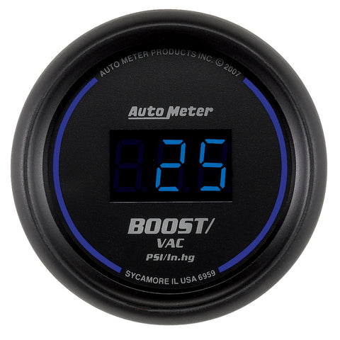 Autometer Cobalt Digital 52.4mm Black Vacuum/Boost Gauge - 6959