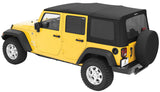 Bestop 07-09 Jeep Wrangler JK 4-Door Rep A-Top (Blk Diamond Sailcloth Tinted Windows No Door Skins) - 79137-35