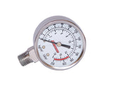 Kleinn Stem Mount Analog Chrome-Plated Air Gauge/ 0-250 PSI - 1/4In M NPT Inlet - 1024