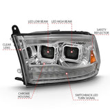 ANZO 2009-2018 Dodge Ram 1500 Led Projector Plank Style Switchback H.L Halo Chrome Amber (OE Style) - 111465