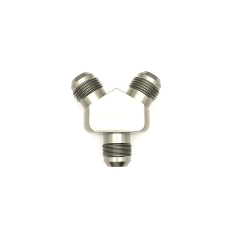 DeatschWerks 10AN Male Flare to 10AN Male Flare to 10AN Male Flare Y Fitting - Anodized Matte Black - 6-02-0707-B