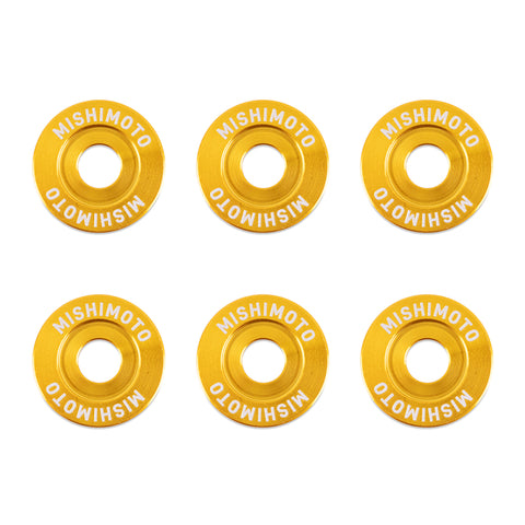 Mishimoto Large Fender Washer Kit (6pcs) - Gold - MMFW-LG-6GD