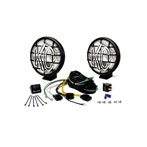 KC HiLiTES Apollo Pro 5in. Halogen Light 55w Spot Beam (Pair Pack System) - Black - 450