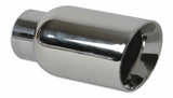 Vibrant 4in OD Round SS Exhaust Tip (Double Wall Angle Cut Beveled Outlet) 3in. ID Inlet - 1270