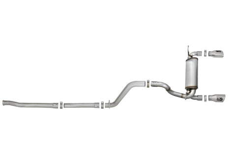 aFe Rebel Series 2.5in 409 SS Cat-Back Exhaust w/ Polished Tips 18-19 Jeep Wrangler (JL) V6 3.6L - 49-48076-P
