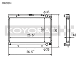 Koyo Nissan 89-93 Skyline GT-R/GT-S 2.6L (t)/88-94 Cefiro 2.0L (t)/89-93 Laurel 2.0L (t) Radiator - HH020214