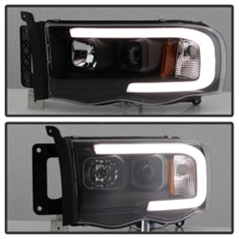 Spyder 02-05 Dodge Ram 1500 Light Bar Projector Headlights - Black (PRO-YD-DR02V2-LB-BK) - 5084606
