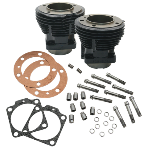 S&S Cycle 66-78 74in BT & Stock Bore Strokers 3-7/16in Bore Cylinders - Gloss Black - 91-9011