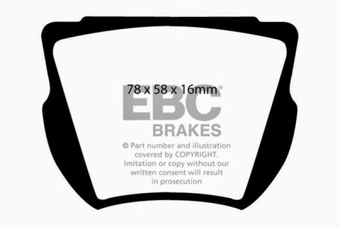 EBC 59-64 Daimler SP250 2.5 Greenstuff Front Brake Pads - DP2134
