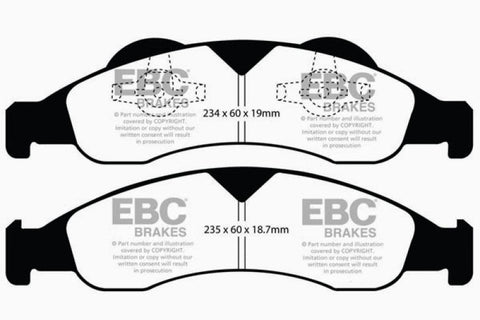 EBC 07-09 Ford Expedition 5.4 2WD Yellowstuff Front Brake Pads - DP41803R
