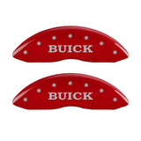 MGP 4 Caliper Covers Engraved Front Buick Engraved Rear Buick Shield Red finish silver ch - 49002SBSHRD