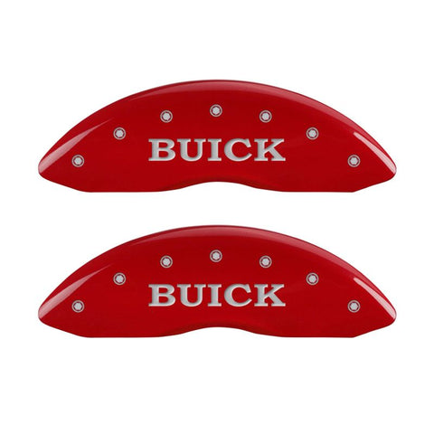 MGP 4 Caliper Covers Engraved Front Buick Engraved Rear Buick Shield Red finish silver ch - 49002SBSHRD