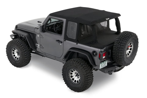 Bestop 18-26 Jeep Wrangler JL 2-Door Halftop Conversion Kit (Premium Black Twill) - 80101-17