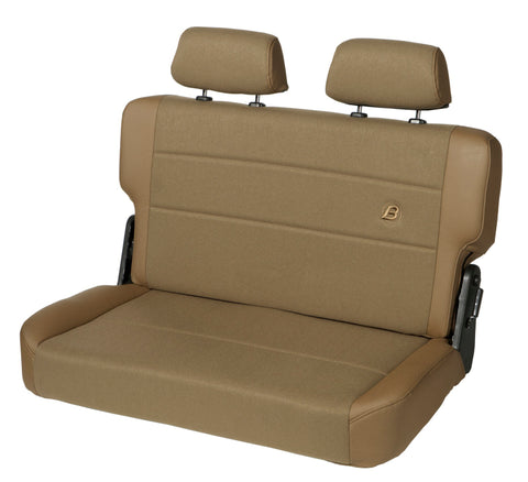Bestop N-Tumble Seat - 55-83 Jeep Cj5 Rear Trailmax II Fold (Center Fabric Insert Spice) - 39441-37