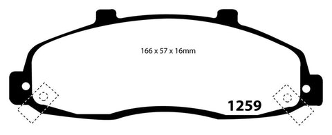 EBC 98-99 Ford F150 4.2 (2WD) (Rear Wheel ABS) Yellowstuff Front Brake Pads - DP41259R