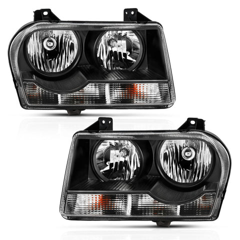 ANZO 2005-2010 Chrysler 300 Crystal Headlight Black - 121544
