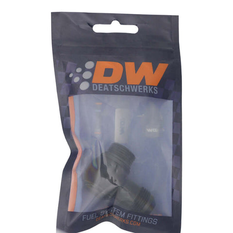 DeatschWerks 8AN ORB Male to 8AN Male Flare Low Profile 90-Degree Swivel - Anodized Matte Black - 6-02-0416-B