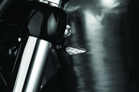 Kuryakyn Rhombus S Single Fuction Front Left Clear Lens Amber Satin Black - 2850