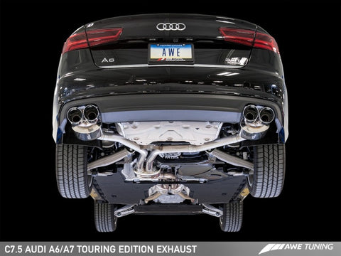 AWE Tuning Audi C7.5 A6 3.0T Touring Edition Exhaust - Quad Outlet Chrome Silver Tips - 3015-42072