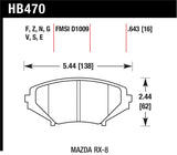 Hawk 2004-2011 Mazda RX-8 Grand Touring HPS 5.0 Front Brake Pads - HB470B.643