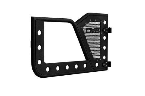 DV8 Offroad Jeep 18+ Wrangler JL / 20+ Gladiator JT Front Rock Doors w/ Perforated Aluminum Mesh - RDJL-01F