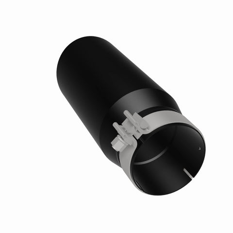 MagnaFlow Tip Stainless Black Coated Single Double Round Single Outlet 5in Dia 4in Inlet 13in L - 35240
