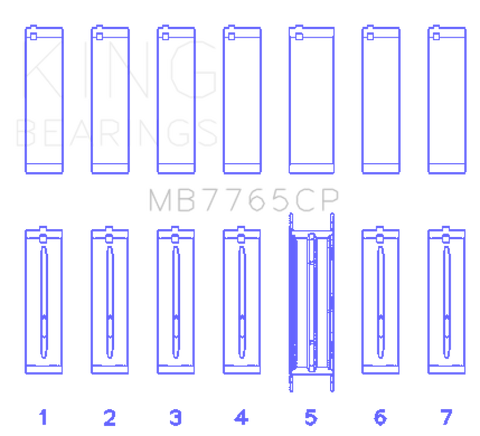 King GMC 4.2 Vortec L6 (Size +0.020) Main Bearing Set - MB7765CP020