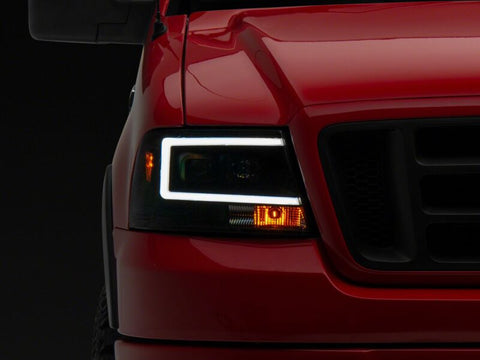 Raxiom 04-08 Ford F-150 Axial Series Projector Headlights- Black Housing- Clear Lens - T569352
