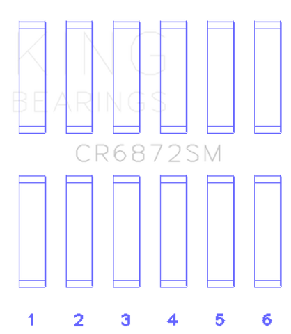 King Engine Bearings Toyota 1GR-FE Connecting Rod Bearing Set - Size STD - CR6872SM