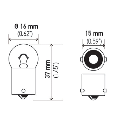 Hella Bulb 57 12V 3W BA9s G4.5 - 57