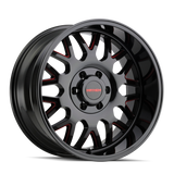 Mayhem 8110 Tripwire 20x9 / 6x139.7 BP / 18mm Offset / 106mm Hub Black w/ Prism Red Wheel - 8110-2983BTR18