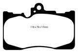 EBC 07-08 Lexus GS350 3.5 RWD Redstuff Front Brake Pads - DP31589C