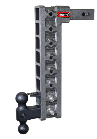 Gen-Y Mega Duty 2in Shank 17.5in Drop 10K Hitch w/Dual-Ball/Pintle Lock/Stabilizer Kit - GH-328